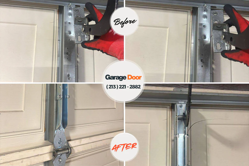 Before and after: garage door repair Henderson, NE